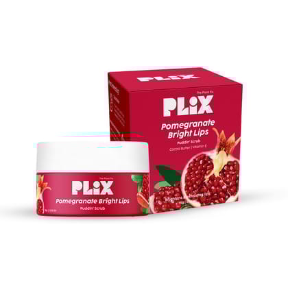 The Plant Fix Plix Pomegranate Bright Lips Scrub | For Dry & Chapped Lips | Reduces Darkening & Pigmentation | Brightens & Exfoliates | Cocoa Butter & Vitamin E | 15 Gms The Plant Fix Plix Pomegranate Bright Lips Scrub | For Dry & Chapped Lips | Reduces 