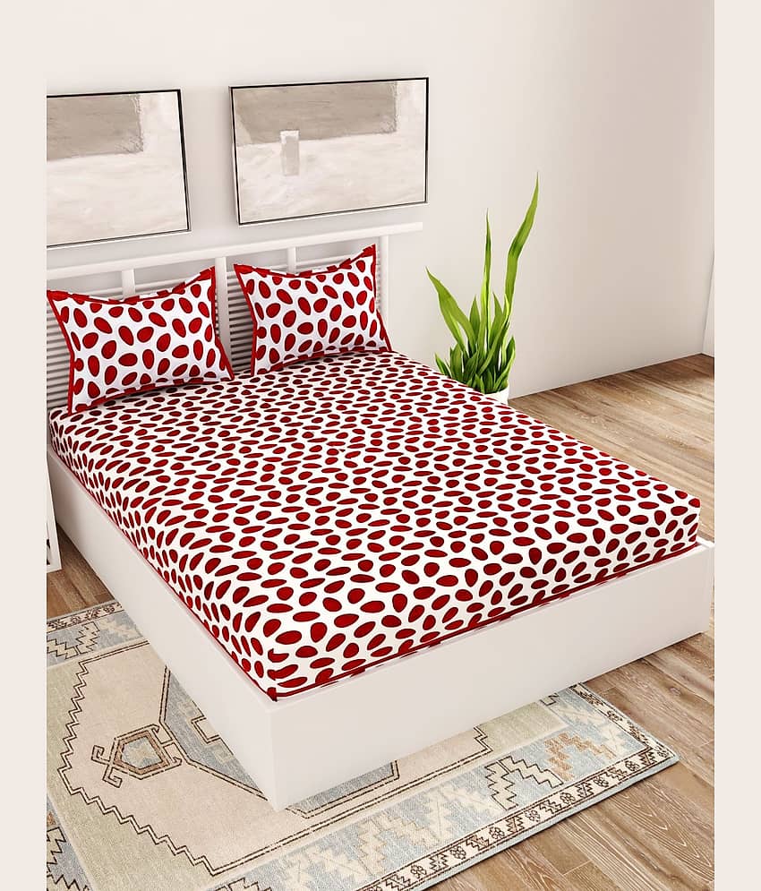 Uniqchoice Cotton Double Bedsheet ( Maroon )