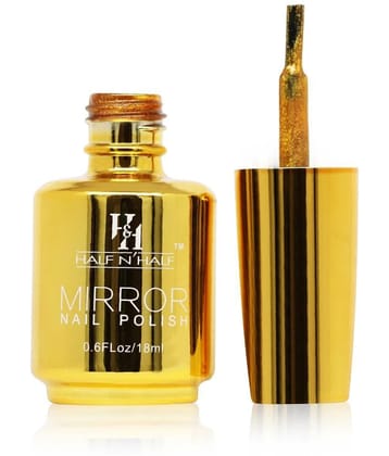 Half N Half Shine Like Mirror Nail Chrome, Nail Polish, A-Golden, Pack of 2 (36ml)
