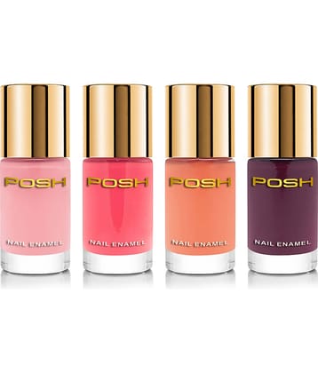 Posh Nail Polish multicolor Multi Glossy Pack of 4 9 mL