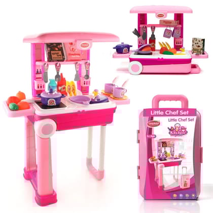 3-in-1 Kitchen Set for Kids with Suitcase – Role Play Cooking Toy for Girls & Boys (3+)