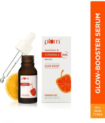 Plum 15% Vitamin C Glow Boost & Dark Spot Fading Serum|Visibly Glowing Skin in 2 weeks|All Skin Types (20 ml)