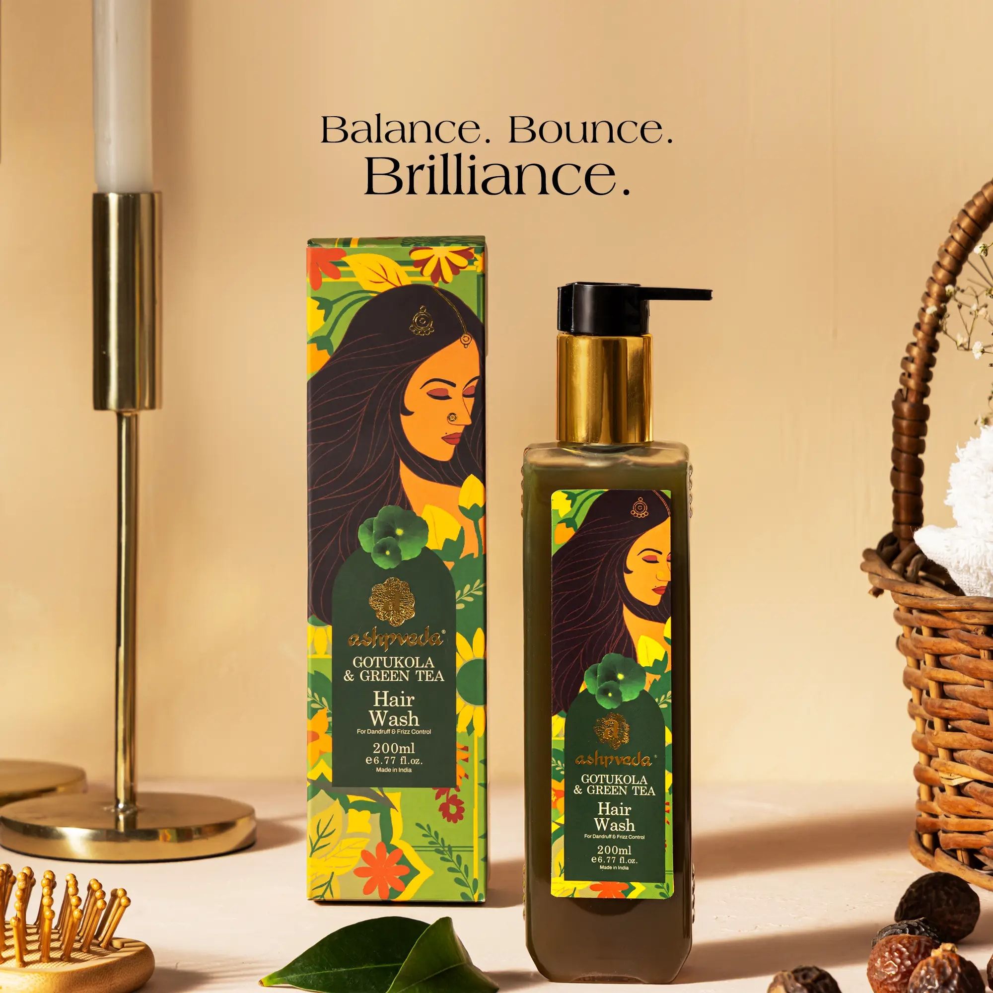ashpveda Green Tea & Gotukola Hair Wash