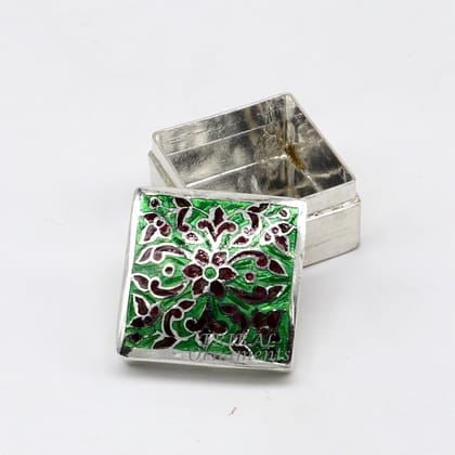 925 sterling silver trinket box, kajal box/casket box bridal square shape box collection, container box, eyeliner box gifting art stb731