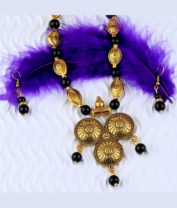 Silver Shine Alloy Golden Contemporary Contemporary/Fashion Antique Necklaces Set