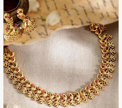 Elegant Perala Neck Set and Earrings