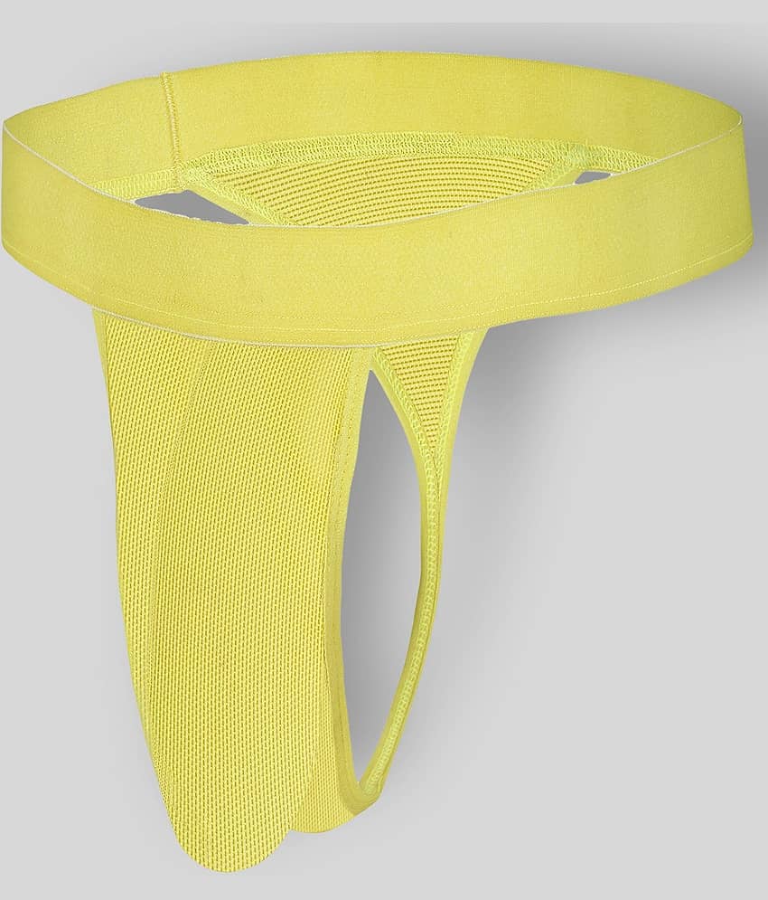 Bruchi Club Pack of 1 Nylon Thongs For Men's ( Yellow )