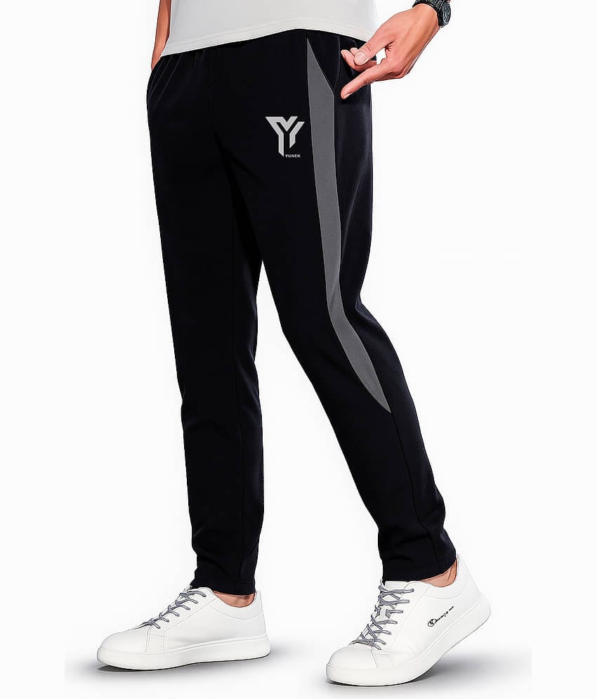 YUNEK Black Polyester Men's Sports Trackpants ( Pack of 1 )