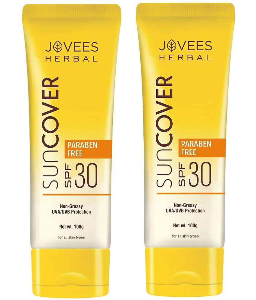 Jovees Herbal Sandalwood Natural Sun Cover SPF 30 UVA/UVB Protection, 100gm (Pack of 2)