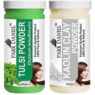PARK DANIEL Pure & Natural Tulsi Powder & Kaolin Clay Powder Combo Pack of 2 Bottles of 100 gm (200 gm ) (200 ml)