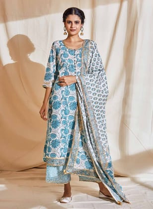Mavi Gul Printed Palazzo Set-S