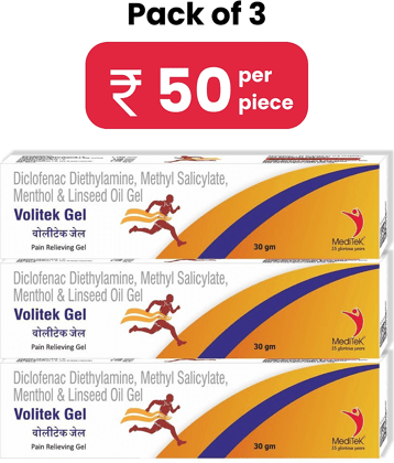 MEDITEK Volitek Gel 30Gms Each Pain Relief Gel ( Pack of 3 )