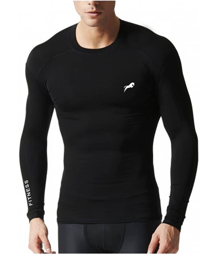 Just Rider Black Polyester T-Shirt