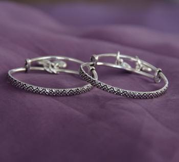 Silver 92.5 Kada/Bangle For Kids (Pair)-6Months - 5Years