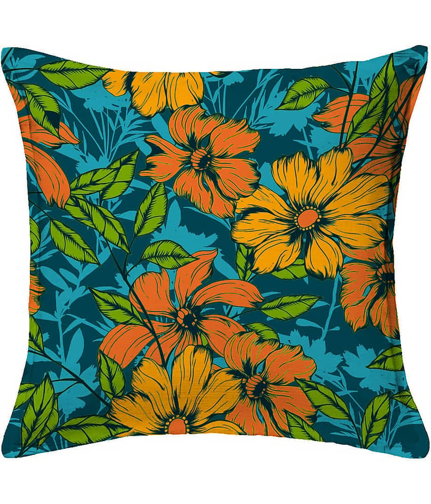Houzzcode - Water Repellent Green Polyester Pillow Covers 40x40x3 ( Pack of 1 )
