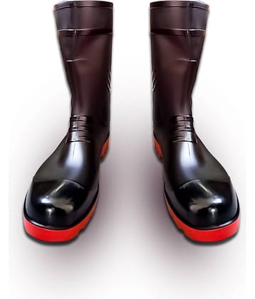 Gumboot protect from rain and mud anti-slip gumboot For Men (Black) High Ankle Black Safety Shoes