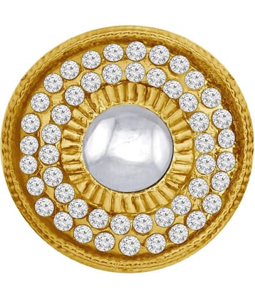 Spargz Round Festive Wear Alloy Gold Plated AD Stone Ring For Women