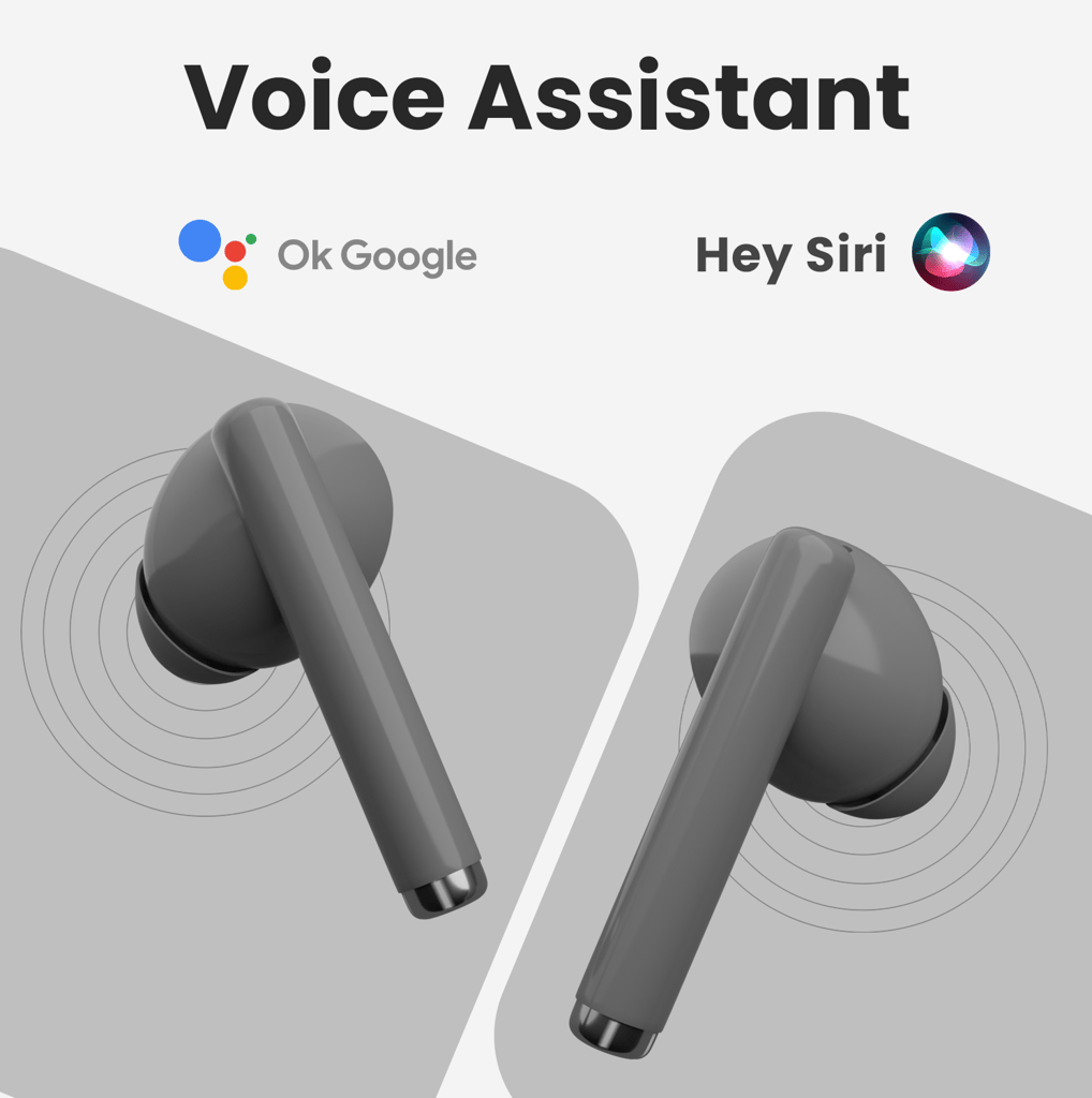 Cellecor BroPods CB11 TWS With 45 Hrs, ENC, 13mm Driver, BT v5.1, Voice Assistant, IPX4 Bluetooth-Grey