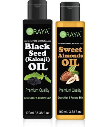 ORAYA 100% Pure & Natural Kalonji & Almond Oil 200 ml Pack of 2