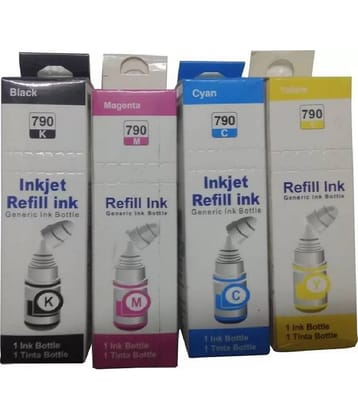 zokio 790 INK Multicolor Pack of 4 Cartridge for Inkjet Printers G1000,G1010,G1100,G2000,G2002,G2010,G2012,G2100,G3000,G3010,G3012,G3100,G4000