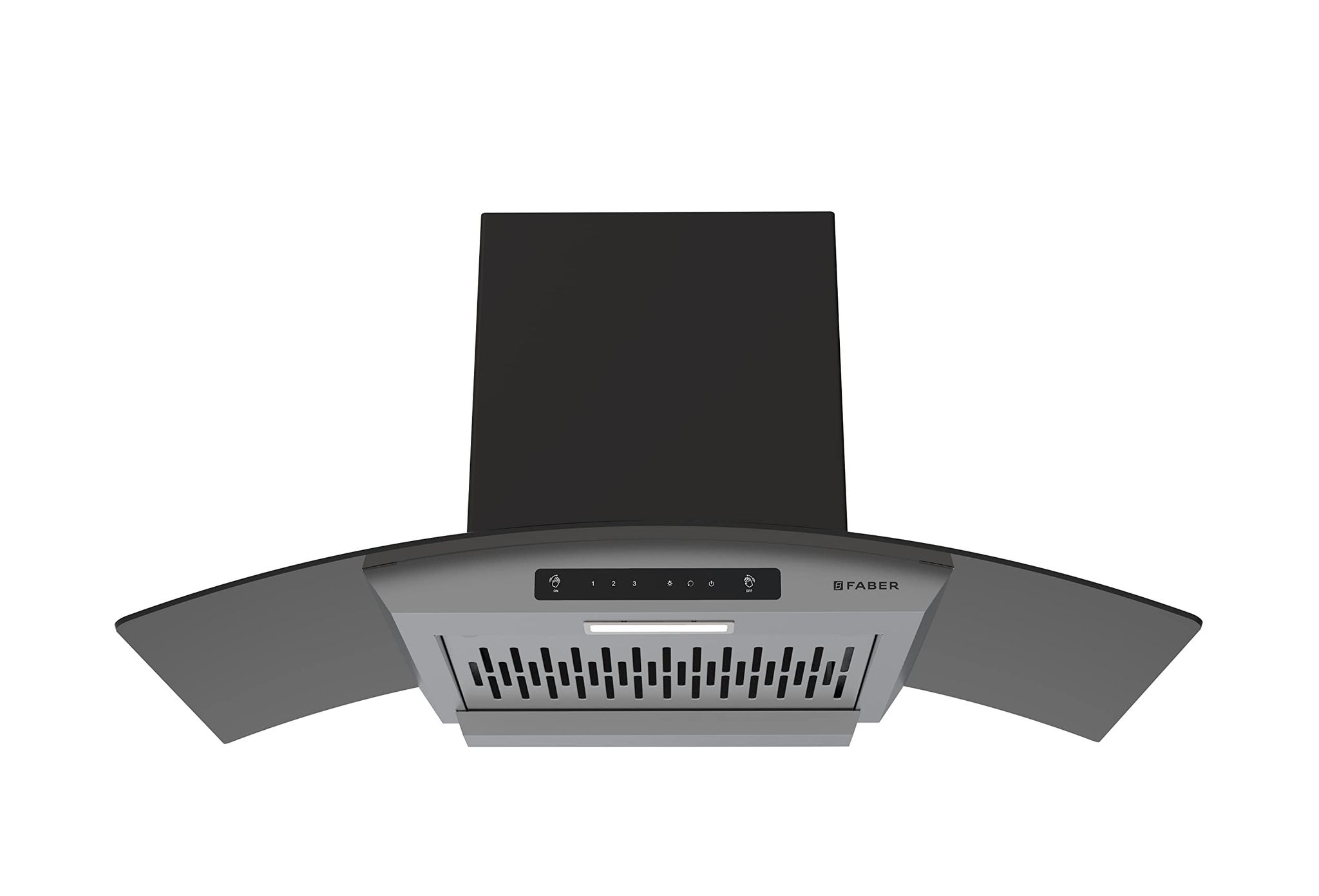 Faber 90cm 1200 m3/hr, Autoclean Chimney, Filterless, 8Yr on Motor, 2Yr Comprehensive Warranty, Italian Design - Made in India (Hood Venice IN HC SC FL LG 90, Touch & Gesture Control, Light Grey) Faber 90cm 1200 m3/hr, Autoclean Chimney, Filterless, 8Yr