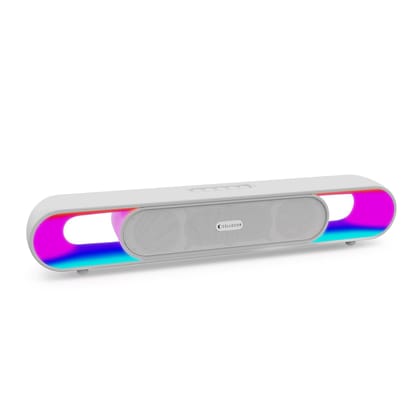 CELLECOR CLB30 BEATZ with 3D Surround Sound | 10 Hour Playtime | 5.3V | 20W Bluetooth Soundbar with Disco Light - White