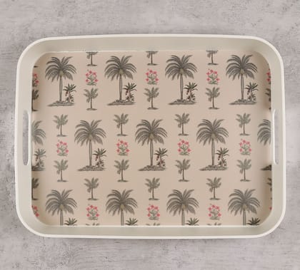 India Circus Chevron Palms Rectangle Small Bamboo Tray