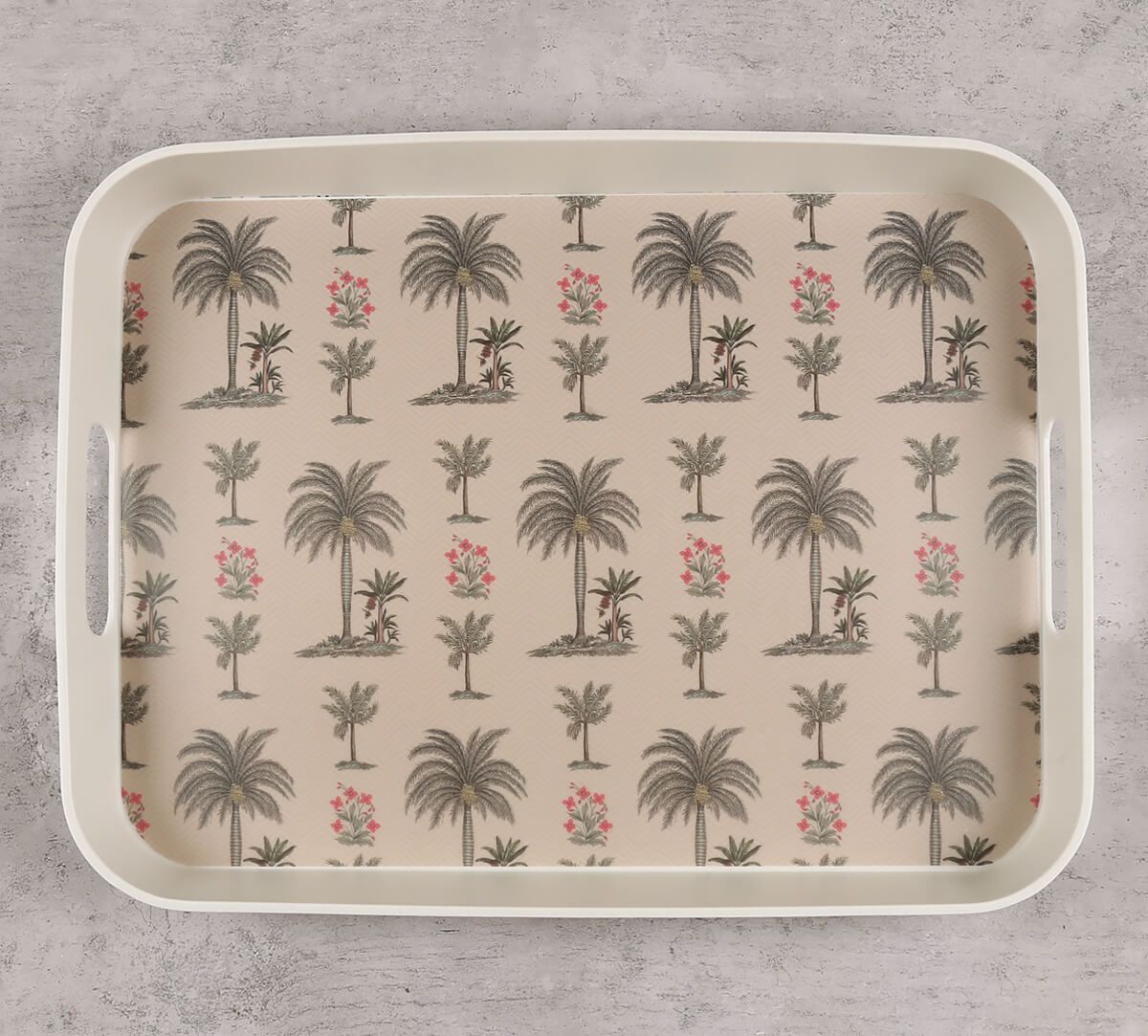 India Circus Chevron Palms Rectangle Small Bamboo Tray