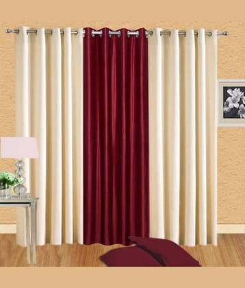 N2C Home Solid Semi-Transparent Eyelet Curtain 5 ft ( Pack of 3 ) - Multicolor