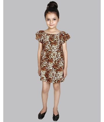 Addyvero Rayon Fit And Flare Dress For Girls ( Pack of 1 , Yellow )