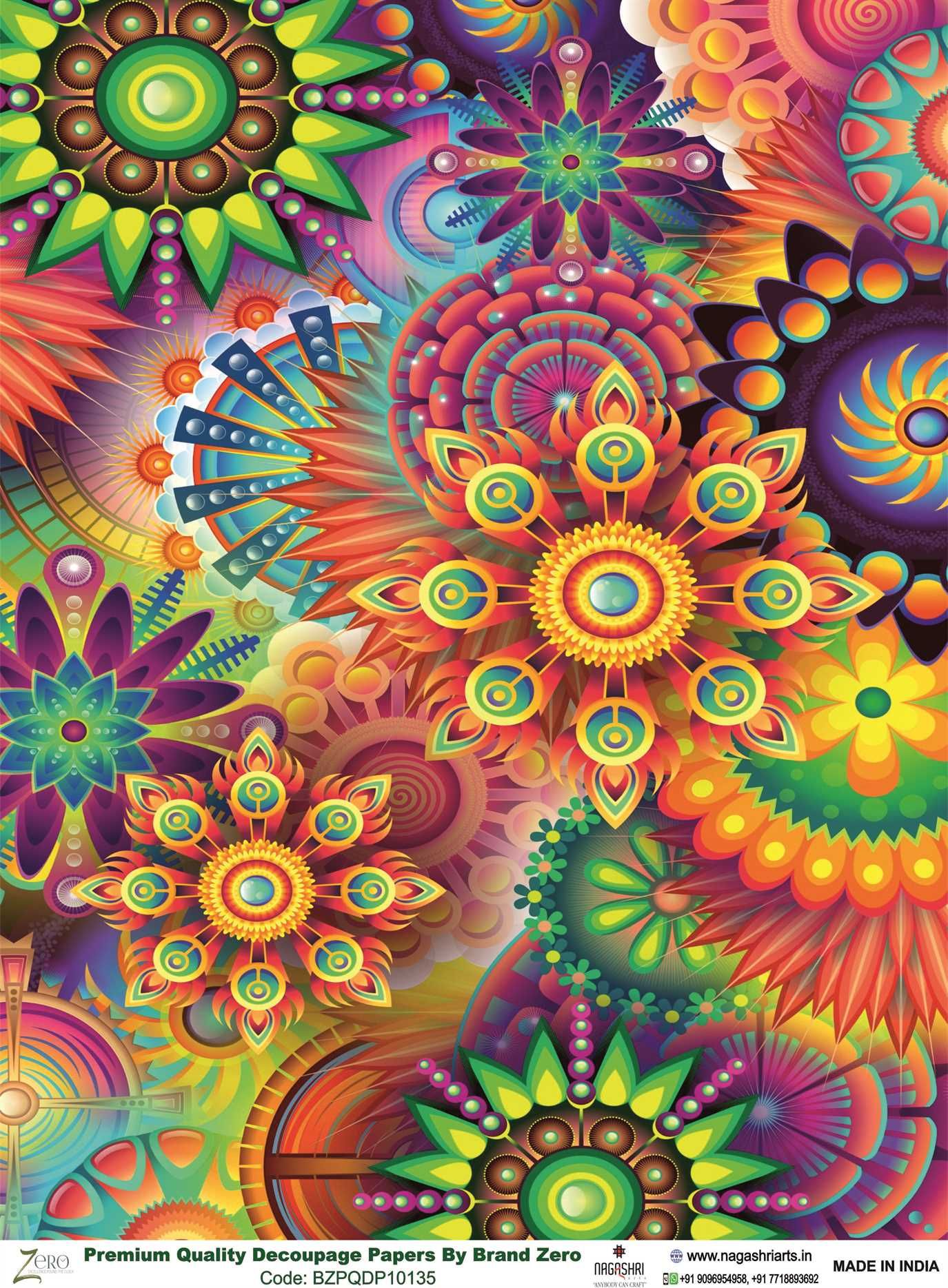 Brand Zero Premium Quality Decoupage Paper Pack of Two - Design Code: BZPQDP10135