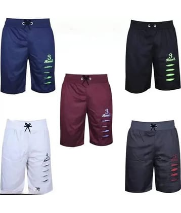 kukke Pack of 5 Cotton Shorts For Boys ( Multicolor )
