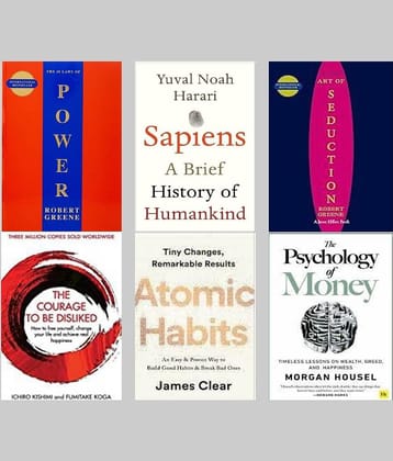 Concise Art Of Seduction + 48 Laws Of Power + Sapiens + The Courage To Be Disliked + Atomic Habits +The Psychology of Money