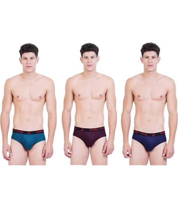 sudarking Pack of 3 Cotton Blend Briefs For Men's ( Multicolor )