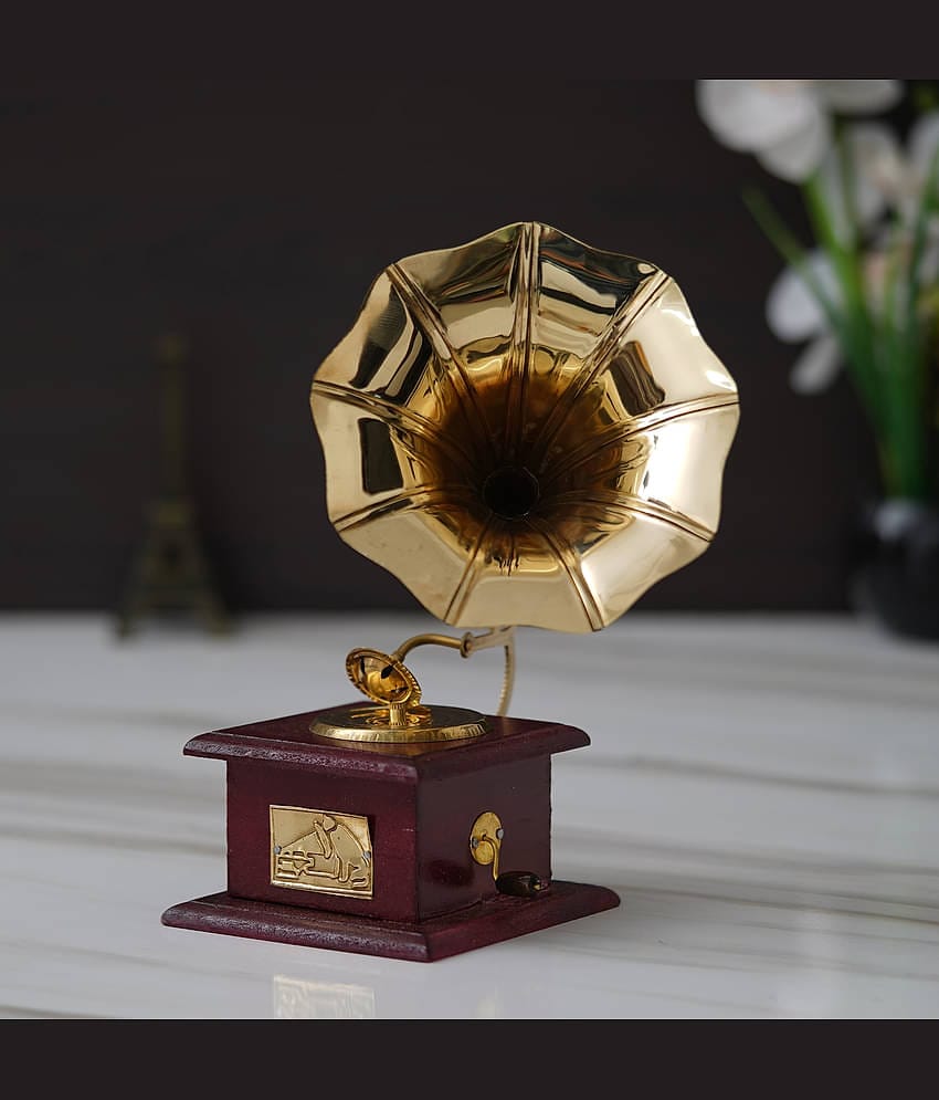 Fashion Bizz Antique Handmade Vintage Dummy Gramophone Decorative Showpiece - 23 cm