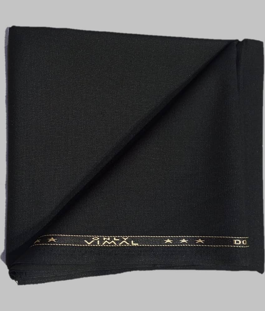 ONLY VIMAL - Black Polyester Blend Men's Unstitched Pant Piece ( Pack of 1 )