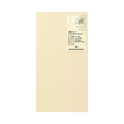 Traveler's Company Notebook Refill 017 Free Diary Monthly - A5-
