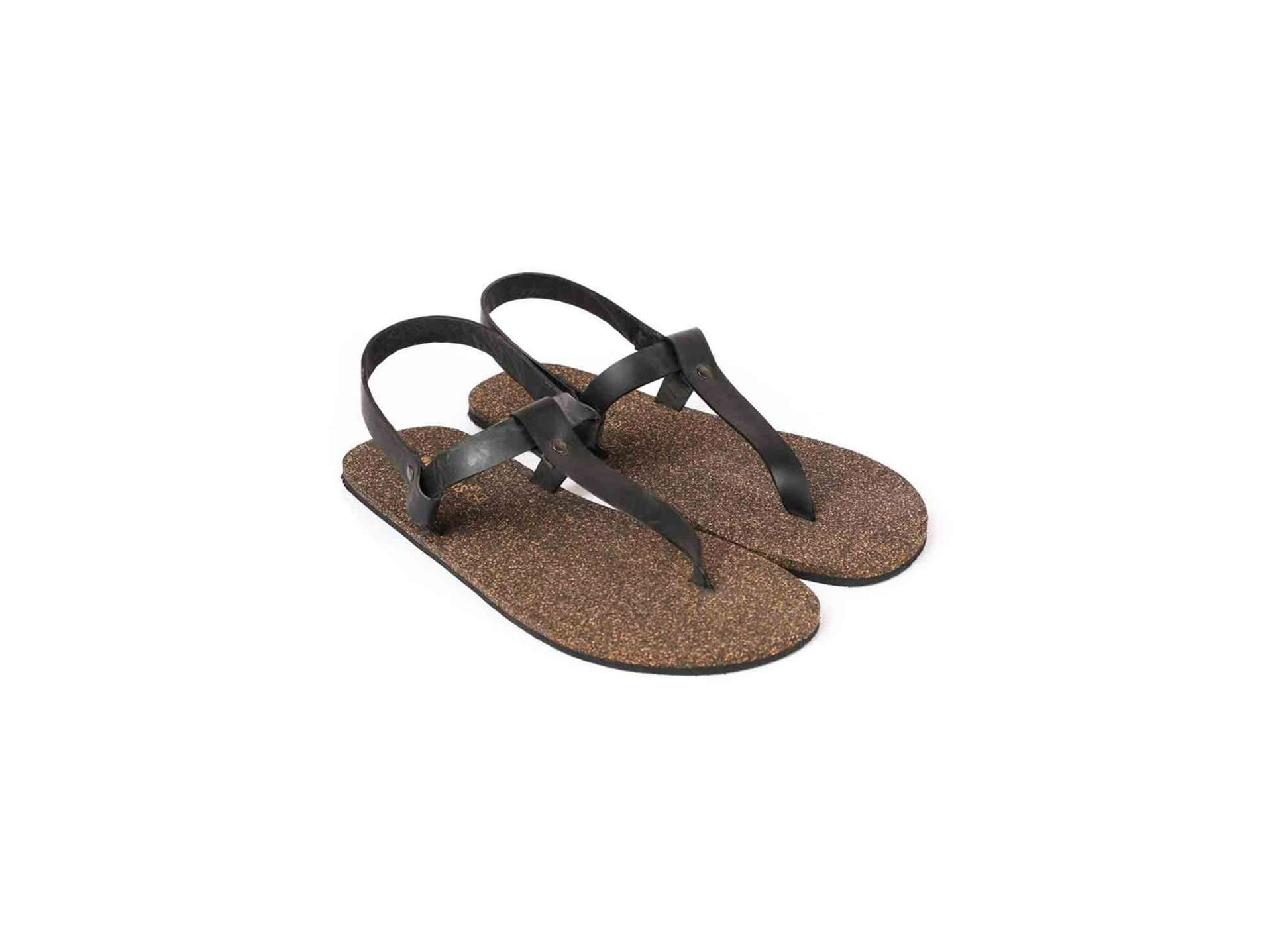 Paaduks Ara T-Strap Waterproof Cork Black Sandals - UK 6