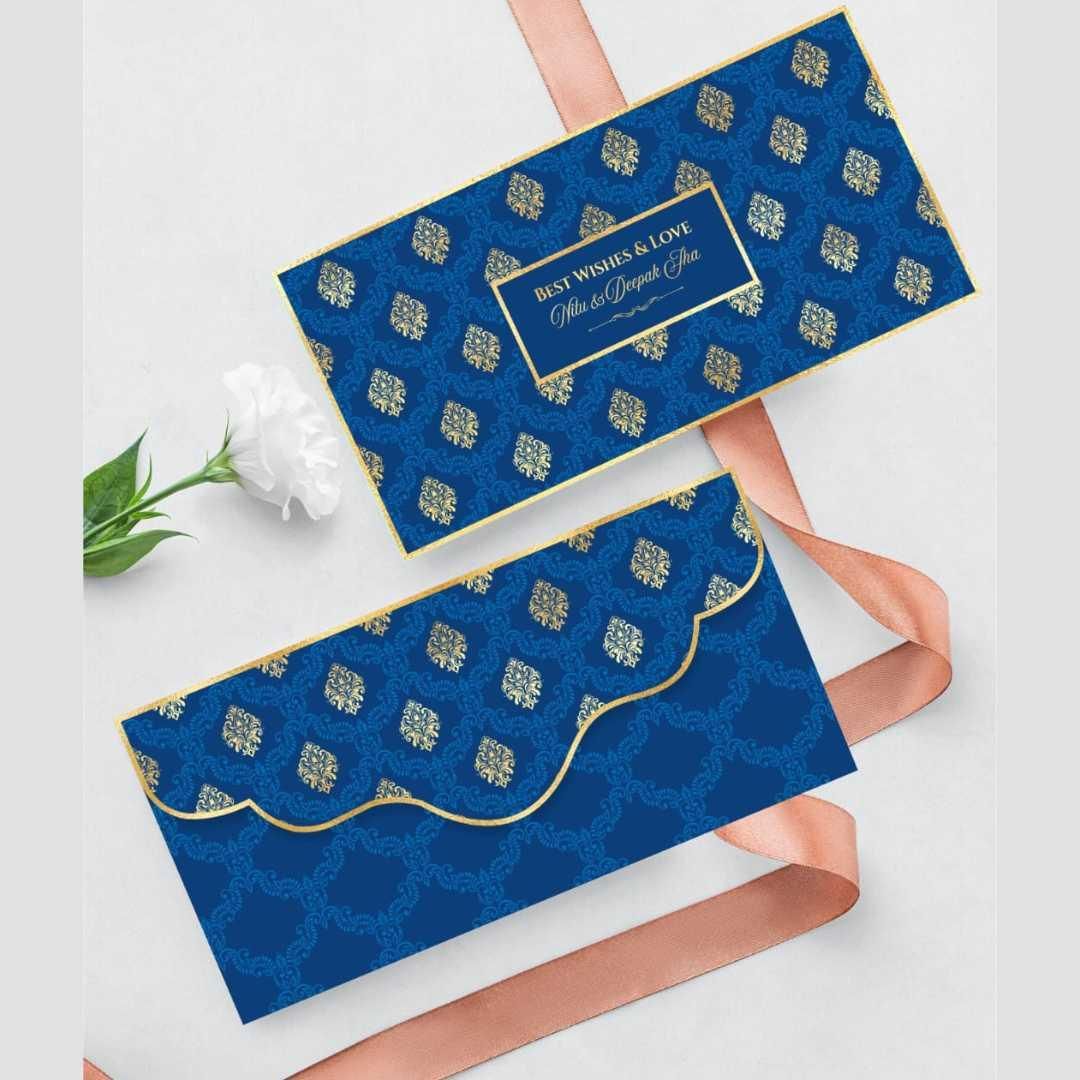 Luxe Money Envelopes- Opulent Blue & Gold- Set of 20