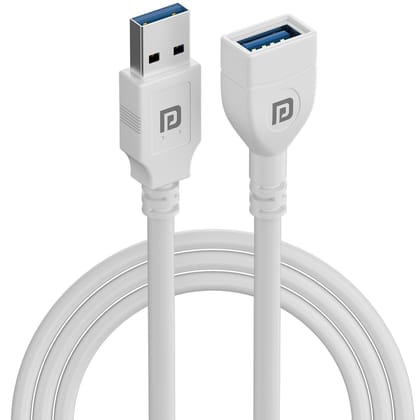Portronics Uniconnect, 3M USB Extension Cable, Durable USB Type-A Male to Female Cable, Data Transfer & Charging, Compatible with Laptops, PCs, Printers & More