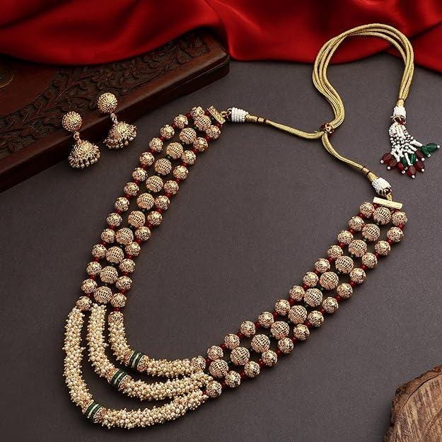 Black Silver Tones Copper Layered Necklace