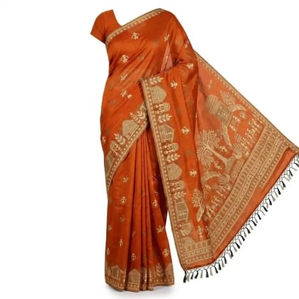 Tussar Cotton Sambalpuri Handmade Saree 1