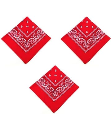 Zacharias - Red Cotton Men's Handkerchief ( Pack of 3 )