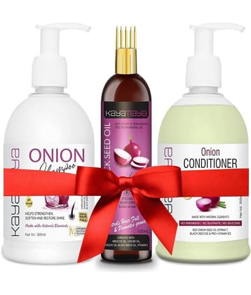 Kayamaya Onion Black Seed Hair Oil Shampoo hair growth 100 mL Pack of 3