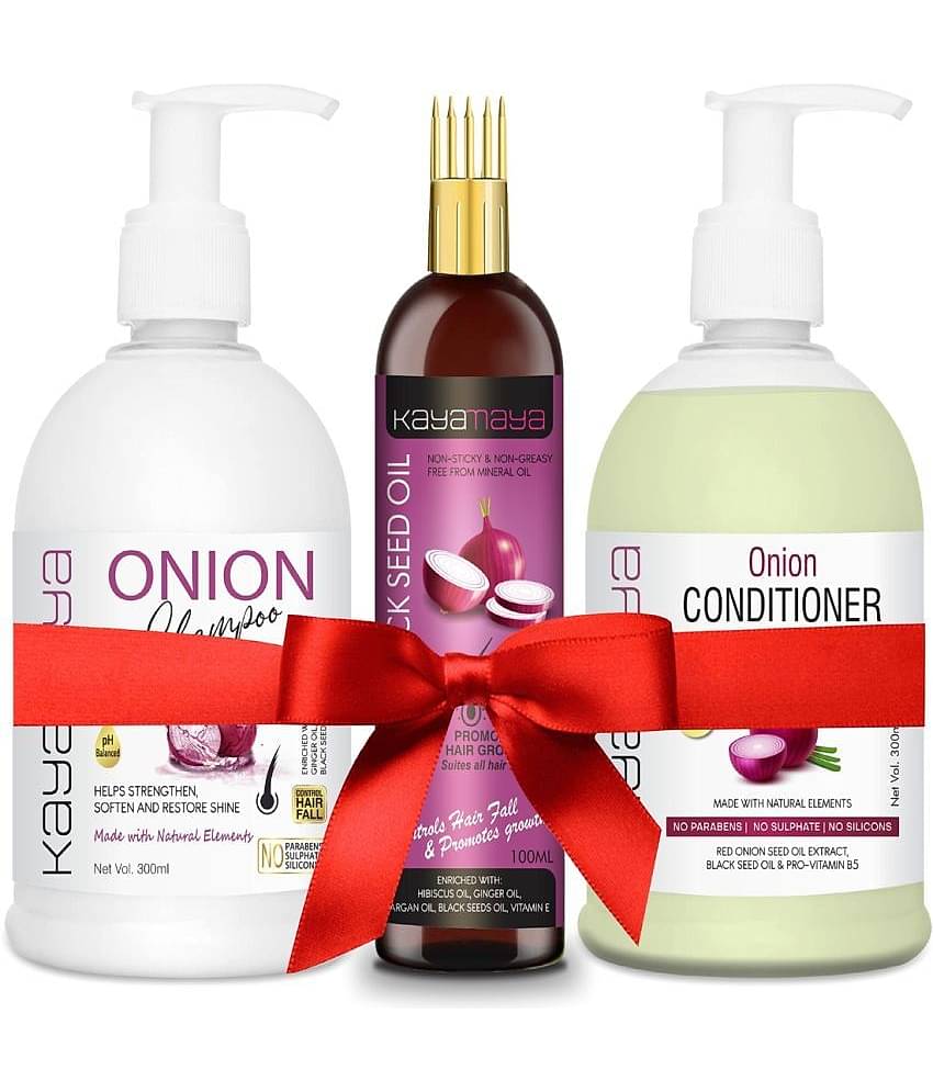 Kayamaya Onion Black Seed Hair Oil Shampoo hair growth 100 mL Pack of 3