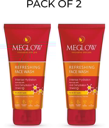 Meglow Refreshing & Rejuvenating Face Wash with Anti Dehydration Shield 70g ( Pack of 2 )