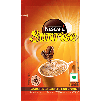 Nescafe Sunrise Instant Coffee-Chicory Mix, Rich In Aroma & Flavour,, 10 g Pouch Nescafe Sunrise Instant Coffee-Chicory Mix, Rich In Aroma & Flavour,, 10 g Pouch