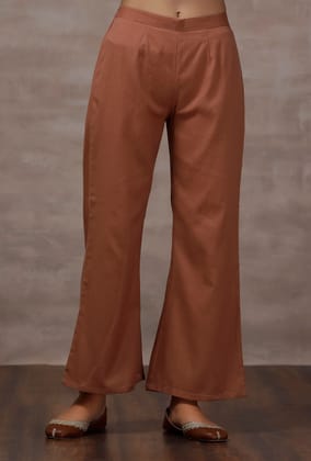 Taupe Flared Cashmilon Pants-XXL