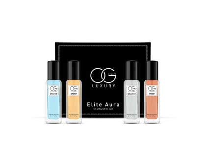 OG Beauty Luxury Elite Aura Gift Set, Eau De Parfum, Long Lasting Perfume for Men - Pack of 4, 20 ml 