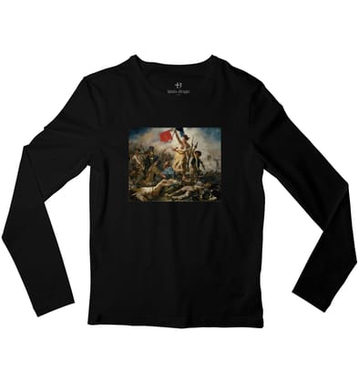 Liberty Leading The People Full Sleeve Art T-shirt-38 - S / Black